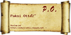 Paksi Ottó névjegykártya